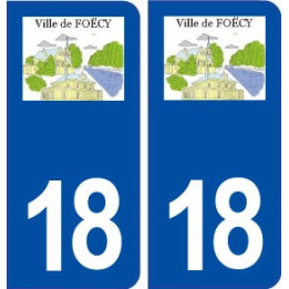18 Foëcy logo autocollant plaque ville sticker