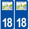 18 Foëcy logo autocollant plaque ville sticker