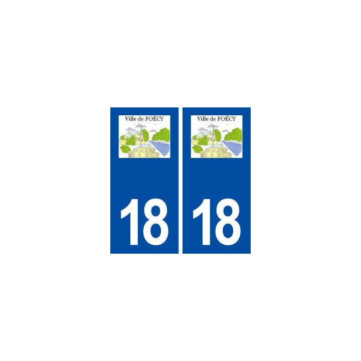 18 Foëcy logo autocollant plaque ville sticker