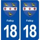 18 Foëcy blason autocollant plaque ville sticker