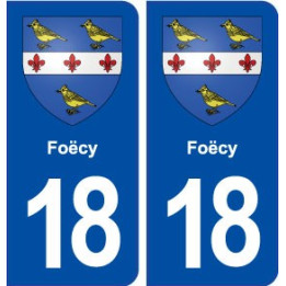 18 Foëcy blason autocollant plaque ville sticker