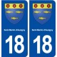 18 Saint Martin d'Auxigny blason autocollant plaque ville sticker