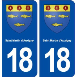 18 Saint Martin d'Auxigny blason autocollant plaque ville sticker