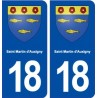 18 Saint Martin d'Auxigny blason autocollant plaque ville sticker