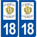 18 Saint Martin d'Auxigny logo autocollant plaque ville sticker
