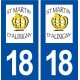 18 Saint Martin d'Auxigny logo autocollant plaque ville sticker