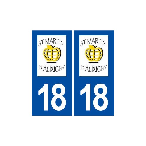 18 Saint Martin d'Auxigny logo autocollant plaque ville sticker