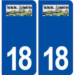 18 La Chapelle Saint Ursin logo autocollant plaque ville sticker