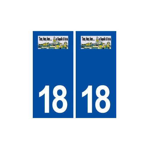 18 La Chapelle Saint Ursin logo autocollant plaque ville sticker
