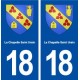 18 La Chapelle Saint Ursin blason autocollant plaque ville sticker