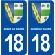 18 Argent sur Sauldre blason autocollant plaque ville sticker