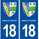 18 Argent sur Sauldre blason autocollant plaque ville sticker