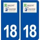 18 Argent sur Sauldre logo autocollant plaque ville sticker