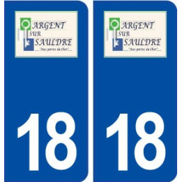 18 Argent sur Sauldre logo autocollant plaque ville sticker