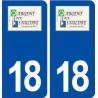 18 Argent sur Sauldre logo autocollant plaque ville sticker
