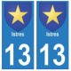 13 Istres ville autocollant plaque