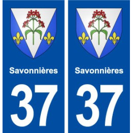 37 Savonnières blason ville autocollant plaque stickers