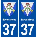 37 Savonnières blason ville autocollant plaque stickers
