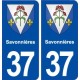 37 Savonnières blason ville autocollant plaque stickers