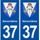 37 Savonnières blason ville autocollant plaque stickers