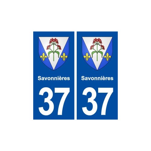 37 Savonnières blason ville autocollant plaque stickers