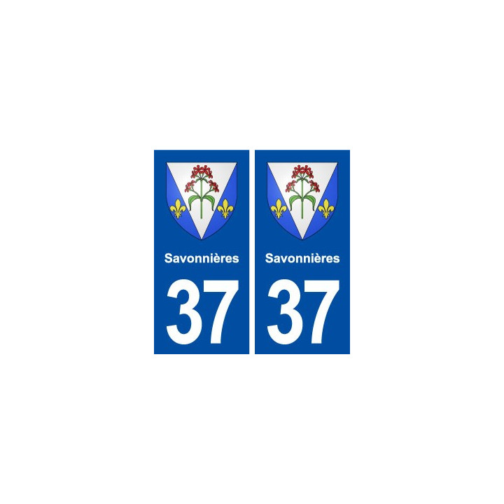 37 Savonnières blason ville autocollant plaque stickers