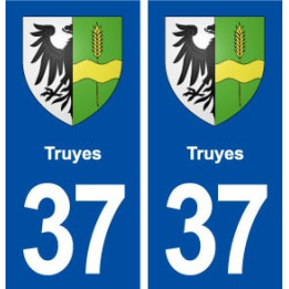 37 Truyes blason ville autocollant plaque stickers