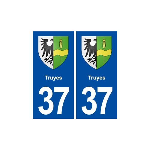37 Truyes blason ville autocollant plaque stickers