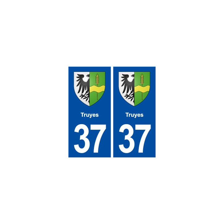 37 Truyes blason ville autocollant plaque stickers