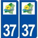 37 Truyes logo ville autocollant plaque stickers