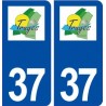 37 Truyes logo ville autocollant plaque stickers