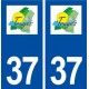 37 Truyes logo ville autocollant plaque stickers