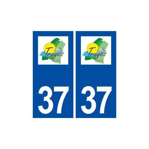 37 Truyes logo ville autocollant plaque stickers