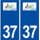 37 Savonnières logo ville autocollant plaque stickers