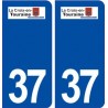 37 La Croix en Touraine logo ville autocollant plaque stickers