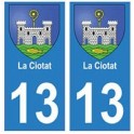 13 La Ciotat ciudad de la etiqueta engomada de la placa