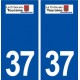 37 La Croix en Touraine logo ville autocollant plaque stickers