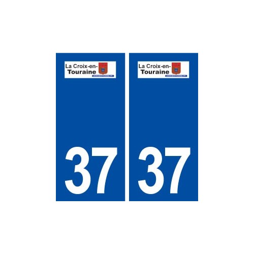 37 La Croix en Touraine logo ville autocollant plaque stickers