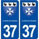 37 La Croix en Touraine blason ville autocollant plaque stickers