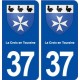 37 La Croix en Touraine blason ville autocollant plaque stickers