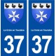 37 La Croix en Touraine blason ville autocollant plaque stickers