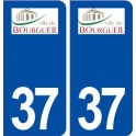 37 Bourgueil logo ville autocollant plaque stickers