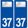 37 Bourgueil logo ville autocollant plaque stickers