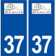 37 Bourgueil logo ville autocollant plaque stickers