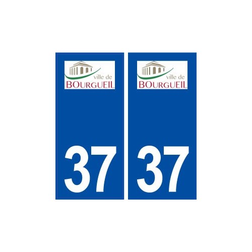 37 Bourgueil logo ville autocollant plaque stickers