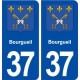 37 Bourgueil blason ville autocollant plaque stickers