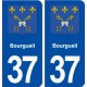 37 Bourgueil blason ville autocollant plaque stickers