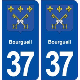 37 Bourgueil blason ville autocollant plaque stickers