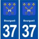 37 Bourgueil blason ville autocollant plaque stickers