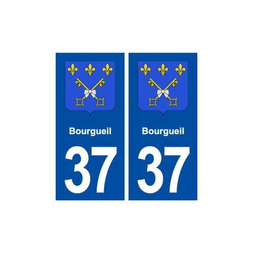 37 Bourgueil blason ville autocollant plaque stickers